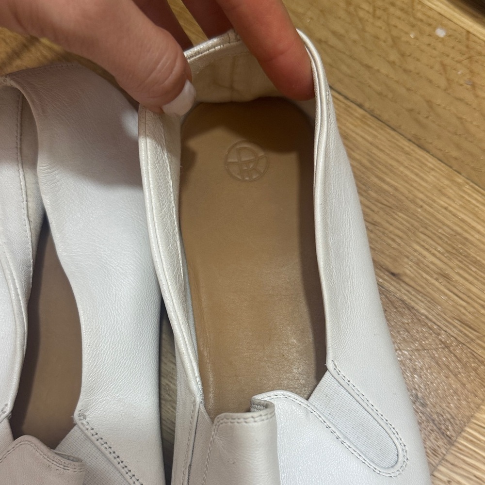 The Row White Leather Flats